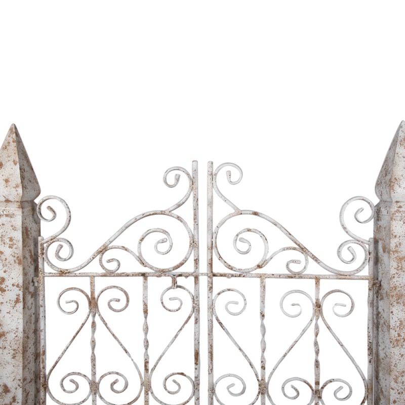 Clayre & Eef Porte de jardin 163x40x157 cm Blanc Marron Fer