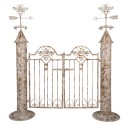 Clayre & Eef Porte de jardin 164x40x172 cm Blanc Marron Fer