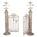 Clayre & Eef Porte de jardin 164x40x172 cm Blanc Marron Fer