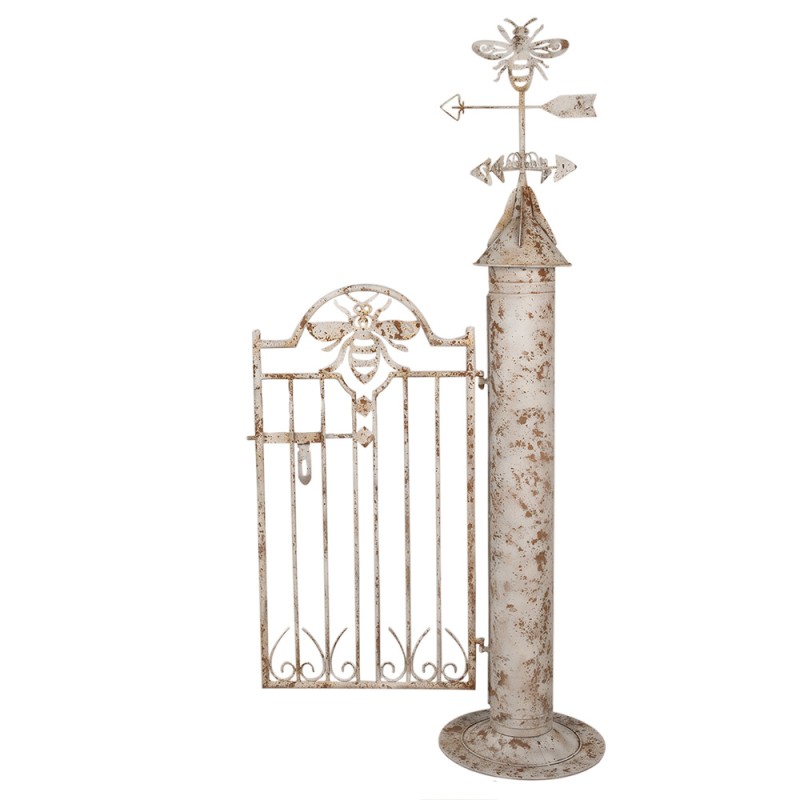 Clayre & Eef Porte de jardin 164x40x172 cm Blanc Marron Fer