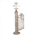 Clayre & Eef Porte de jardin 164x40x172 cm Blanc Marron Fer