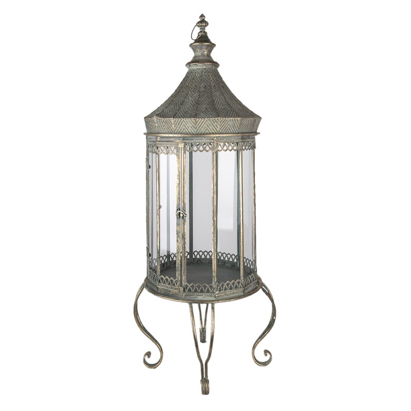 Clayre & Eef Lantern 103 cm Grey Metal Round