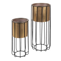 Clayre & Eef Planter Set of 2 Gold colored Black Metal