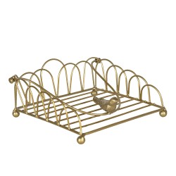 Clayre & Eef Napkin Holder 20x20x9 cm Gold colored Iron Square