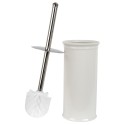 Clayre & Eef Toilet Brush with Holder Ø 11x24 cm White Ceramic Round