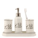 Clayre & Eef Badkamerset Set van 4  Beige Keramiek Le bain