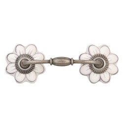 Clayre & Eef Poignée 12 cm Blanc Céramique Fleurs