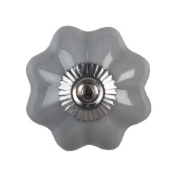 Clayre & Eef Door Knob Ø 5 cm Grey Ceramic