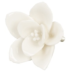 Clayre & Eef Door Knob Flower Ø 5.5 cm Beige Ceramic