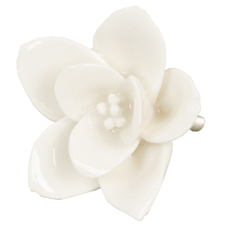 Clayre & Eef Türknauf Blume Ø 5.5 cm Beige Keramik