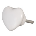 Clayre & Eef Pomello 4 cm Bianco Ceramica A forma di cuore