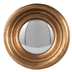 Clayre & Eef Miroir Ø 24 cm Couleur or Plastique Rond