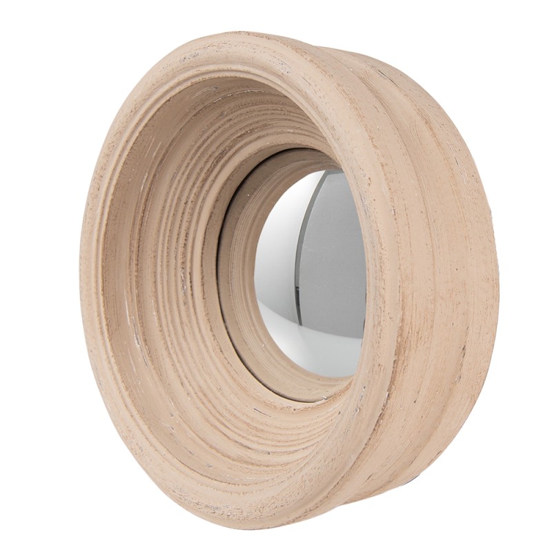 Clayre & Eef Mirror Ø 24 cm Beige Plastic Round