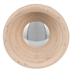 Clayre & Eef Miroir Ø 19 cm Beige Plastique Rond