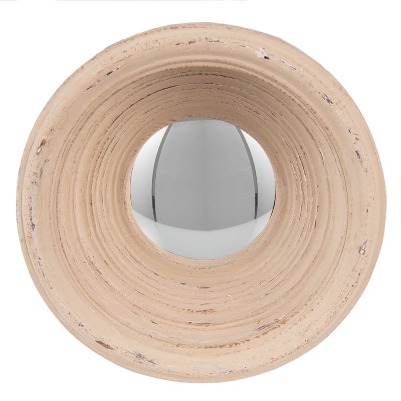 Clayre & Eef Mirror Ø 19 cm Beige Plastic Round