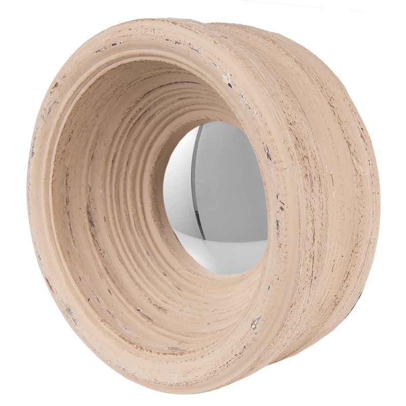 Clayre & Eef Mirror Ø 19 cm Beige Plastic Round