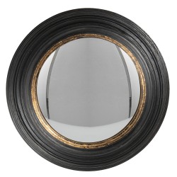 Clayre & Eef Spiegel  Ø 38 cm Zwart Hout Rond