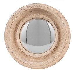 Clayre & Eef Miroir Ø 16 cm Beige Plastique Rond