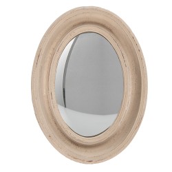 Clayre & Eef Miroir 24x32 cm Beige Bois Ovale