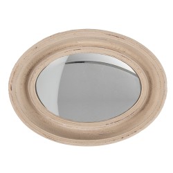 Clayre & Eef Specchio 24x32 cm Beige Legno  Ovale