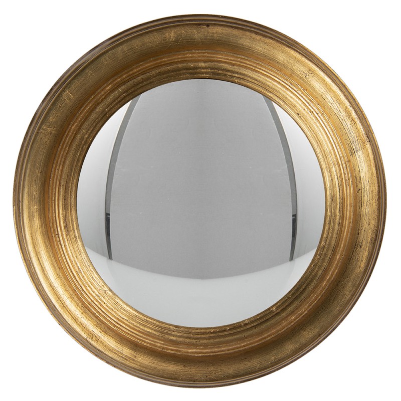 Clayre & Eef Miroir Ø 34 cm Couleur or Bois Rond