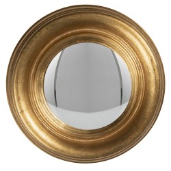 Clayre & Eef Mirror Ø 24 cm Gold colored Wood Round