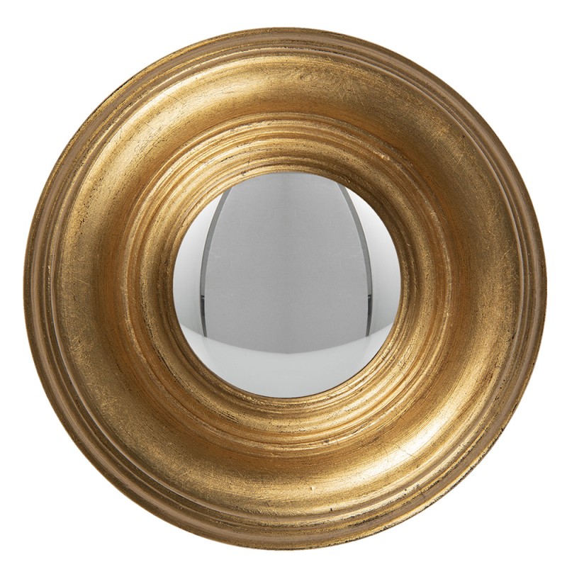 Clayre & Eef Miroir Ø 21 cm Couleur or Bois Rond