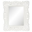 Clayre & Eef Miroir 31x36 cm Blanc Cuir artificiel Rectangle