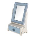 Clayre & Eef Staande Spiegel  25x38 cm Blauw MDF Glas