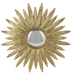 Clayre & Eef Mirror Ø 38 cm Gold colored Plastic