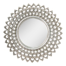 Clayre & Eef Miroir Ø 27 cm Couleur argent Plastique Rond