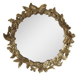 Clayre & Eef Mirror Ø 34 cm Gold colored Plastic Round