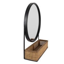 Clayre & Eef Miroir 51 cm Marron Noir Fer Verre