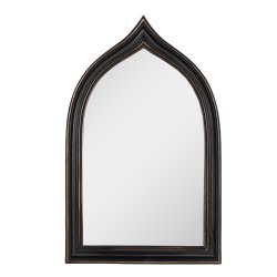 Clayre & Eef Mirror 17x2x26 cm Brown Black Plastic Glass Rectangle