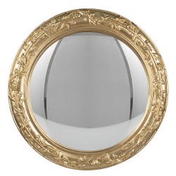 Clayre & Eef Bubble mirror Ø 26cm Gold colored Plastic Glass Round