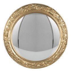 Clayre & Eef Miroir à bulles Ø 26cm Couleur or Plastique Verre Rond