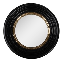 Clayre & Eef Mirror Ø 31 cm Black Plastic Glass Round