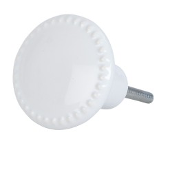 Clayre & Eef Pomello Ø 4 cm Bianco Ceramica Rotondo