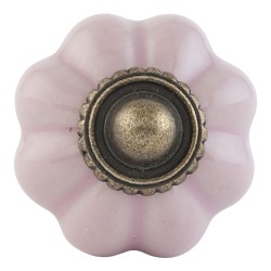 Clayre & Eef Door Knob Ø 3 cm Pink Ceramic