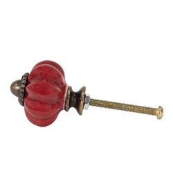 Clayre & Eef Door Knob Ø 3 cm Red Ceramic