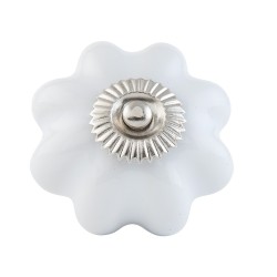 Clayre & Eef Pomello Ø 4 cm Bianco Color argento Ceramica