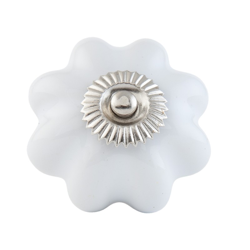 Clayre & Eef Pomello Ø 4 cm Bianco Color argento Ceramica