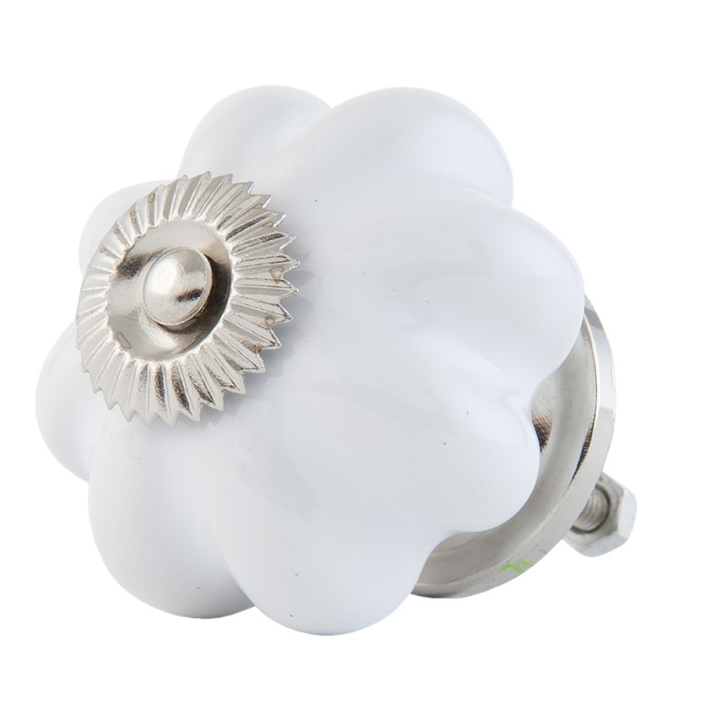 Clayre & Eef Pomello Ø 4 cm Bianco Color argento Ceramica