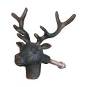 Clayre & Eef Door Knob Deer 7x8x6 cm Black Brown Iron