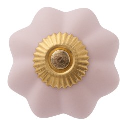 Clayre & Eef Door Knob Ø 4 cm Pink Ceramic