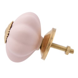 Clayre & Eef Poignée de porte Ø 4 cm Rose Céramique