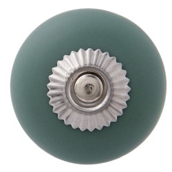 Clayre & Eef Poignée de porte Ø 4 cm Vert Céramique Rond