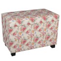 Clayre & Eef Pouf 60x36x43 cm Rose Bois Textile Rectangle