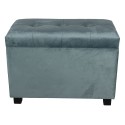 Clayre & Eef Pouf 60x36x43 cm Vert Bois Textile Rectangle