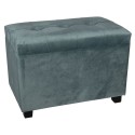 Clayre & Eef Pouf 60x36x43 cm Vert Bois Textile Rectangle